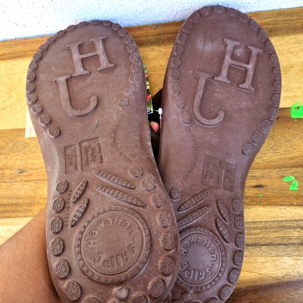 Hawaiian Jellys Ultra Comfort Kona Coffe Men Flip Flop Sandal Size 12 - Picture 15 of 15